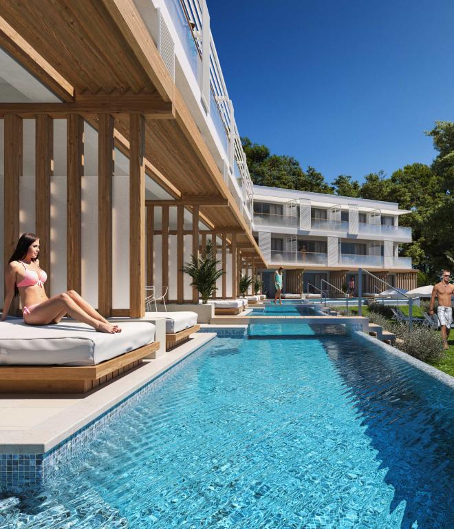Luxusfamilienurlaub in Kroatien Zimmer Terrasse